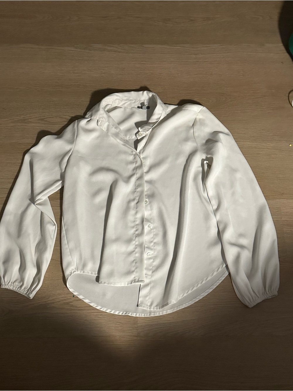Charlotte Russe White Button-Down Long Sleeve Blouse